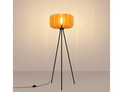 Lámpara de pie Mula moderno de fieltro/acero - 1 fuentes luminosas - L.45 x A.134 cm - amarillo/negro