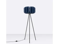 Lámpara de pie Mula moderno de fieltro/acero - 1 fuentes luminosas - L.45 x A.134 cm - azul marino/negro