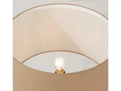 Lámpara de pie Natt moderno de tela/PVC/madera - 1 fuentes luminosas - L.77 x A.140 cm - color topo/madera natural