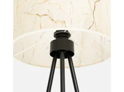 Lámpara de pie Nevia minimalista de tela/PVC/acero - 1 fuentes luminosas - L.40 x A.135 cm - mármol beige/negro