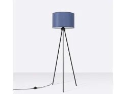 Lámpara de pie Nevia minimalista de tela/PVC/acero - 1 fuentes luminosas - L.40 x A.135 cm - azul marino/negro