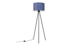 Lámpara de pie Nevia minimalista de tela/PVC/acero - 1 fuentes luminosas - L.40 x A.135 cm - azul marino/negro