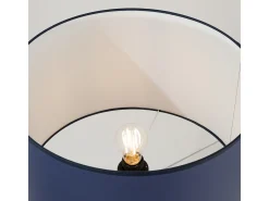 Lámpara de pie Nevia minimalista de tela/PVC/acero - 1 fuentes luminosas - L.40 x A.135 cm - azul marino/negro