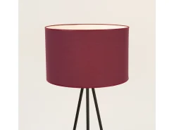 Lámpara de pie Nevia minimalista de tela/PVC/acero - 1 fuentes luminosas - L.40 x A.135 cm - burdeos/negro