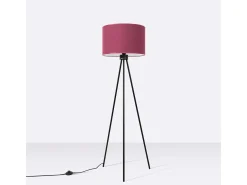 Lámpara de pie Nevia minimalista de tela/PVC/acero - 1 fuentes luminosas - L.40 x A.135 cm - burdeos/negro