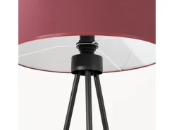 Lámpara de pie Nevia minimalista de tela/PVC/acero - 1 fuentes luminosas - L.40 x A.135 cm - burdeos/negro