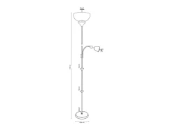 Lámpara de pie Torino Bel Air 80W + brazo orientable plata Ø25x179 cm