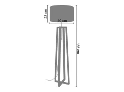 Lámpara de Pie TOSEL ,madera,Negro ,A155xD 40x P 40 cm