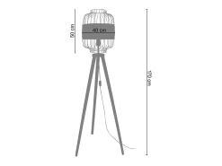 Lámpara de Pie TOSEL ,madera,Negro , A 170xD40xP40cm