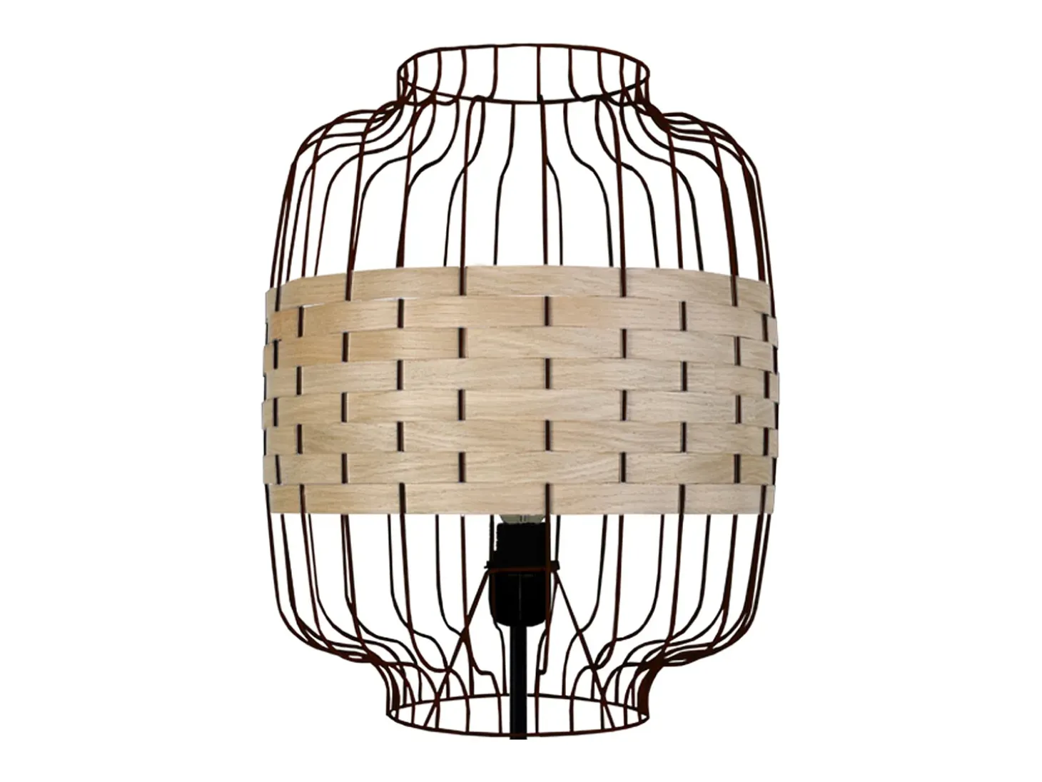 Lámpara de Pie TOSEL ,madera,Negro , A 170xD40xP40cm