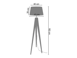 Lámpara de Pie TOSEL ,madera ,Negro ,A161xD45xP45cm