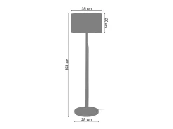 Lámpara de Pie TOSEL ,madera,Negro ,A142xD 30x P 30cm