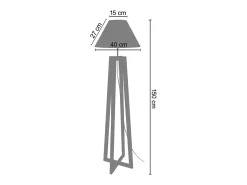Lámpara de Pie TOSEL ,madera,Gris ,A 150x D40xP40cm