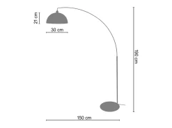 Lámpara de Pie TOSEL ,metal,Blanco,A190x D150xP40cm