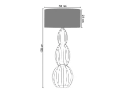 Lámpara de Pie TOSEL ,metal,Marrón,A 155xD 40x P 40cm