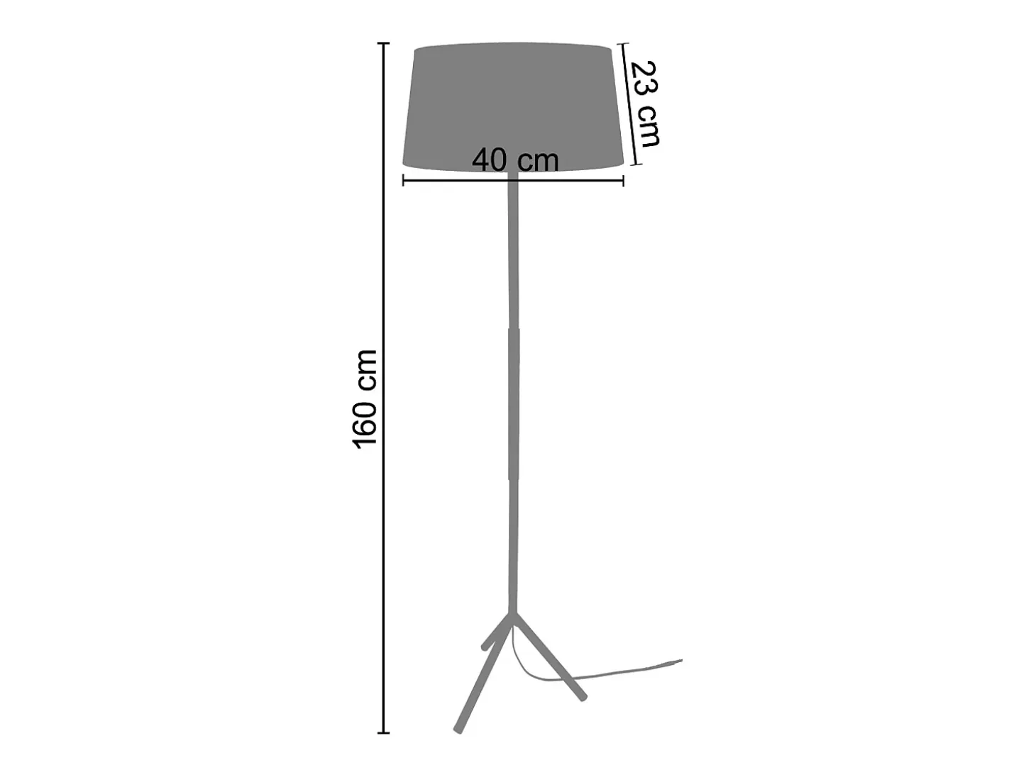 Lámpara de Pie TOSEL ,metal,Blanco ,A160xD 40xP40cm