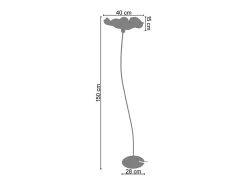 Lámpara de Pie TOSEL ,metal,Negro ,A155xD40xP40cm
