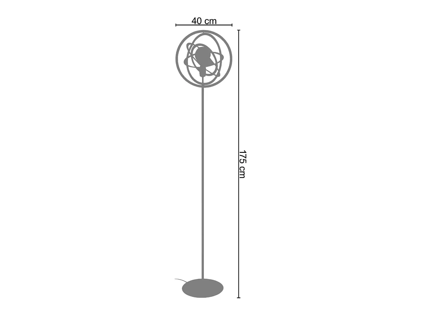 Lámpara de Pie TOSEL ,metal,Dorado ,A175xD40xP40cm