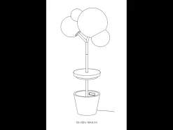 Lámpara de pie Zafferano - Árbol de Luz para interior y exterior, color negro - Lámpara de pie LED E27 - Base ajustable