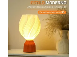 Lámpara de sobremesa Antorcha Homcom 25W luz LED 3000K blanco Ø16,5x28 cm