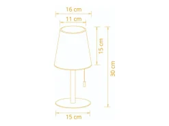 Lámpara de sobremesa Biana Lumit LED RGB con USB blanco Ø16x30 cm
