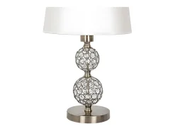 Lámpara de sobremesa Kegan Lumit 60W cuero/blanco Ø30x48 cm
