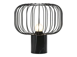 Lámpara de sobremesa metálica, D. 26 x H. 26 cm, Negro, ANDROMAQUE