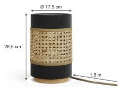 Lámpara de sobremesa negro 17.5x17.5x26.5 morten