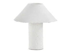 Lámpara de sobremesa 45x45x46 con base y tulipa de papel maché blanco