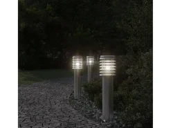 Lámpara de suelo de exterior con enchufe acero inoxidable 60 cm ES887896