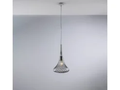 Lámpara de suspensión Nemesis en hierro con cristal pyrex gris 1 luz 142 Ø20 BL280-S1-GR