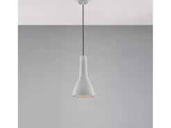 Lámpara de suspensión Portland en hierro lacado gris con difusor de hormigón d. 17 y cable eléctrico regulable 1 luz 100 Ø17 BL305-S1-PC