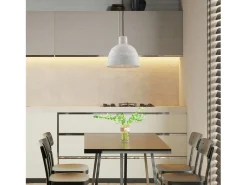 Lámpara de suspensión Portland en hierro lacado gris con difusor de hormigón d. 20 y cable eléctrico regulable 1 luz 100 Ø28 BL305-S1-MD