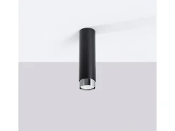 Lámpara de techo Alvor moderno de acero - 1 fuentes luminosas 3000K - L.6 x A.22,5 cm - negro/cromo