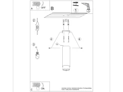 Lámpara de techo Alvor moderno de acero - 1 fuentes luminosas 4000K - L.6 x A.22,5 cm - negro/cromo