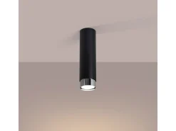 Lámpara de techo Alvor moderno de acero - 1 fuentes luminosas 4000K - L.6 x A.22,5 cm - negro/cromo