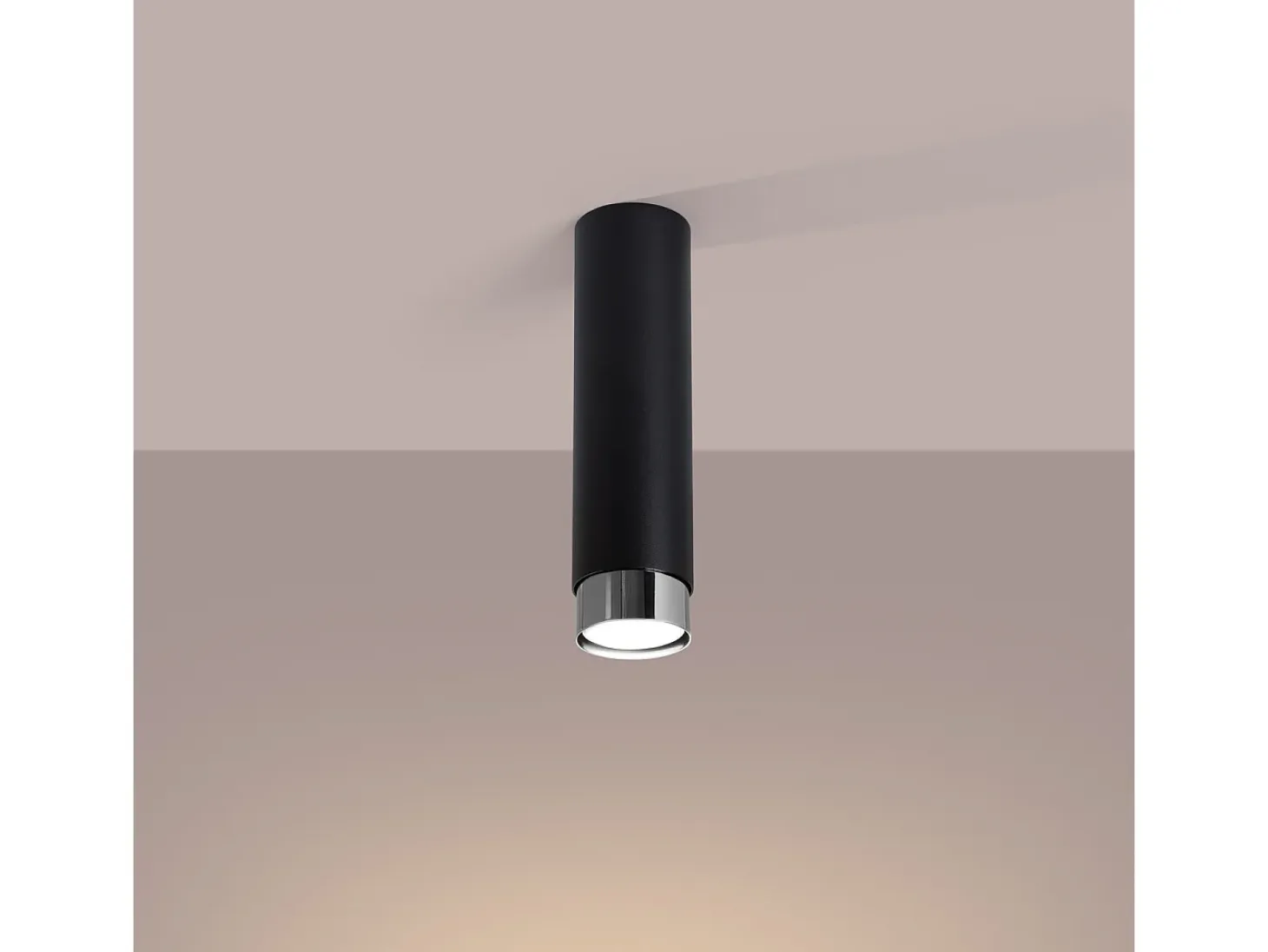 Lámpara de techo Alvor moderno de acero - 1 fuentes luminosas 4000K - L.6 x A.22,5 cm - negro/cromo
