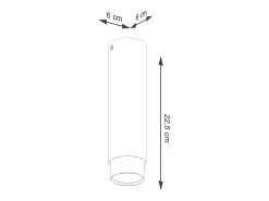 Lámpara de techo Alvor moderno de acero - 1 fuentes luminosas 4000K - L.6 x A.22,5 cm - negro/oro