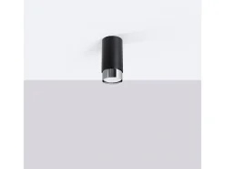 Lámpara de techo Alvor moderno de acero - 1 fuentes luminosas 3000K - L.6 x A.12,5 cm - negro/cromo