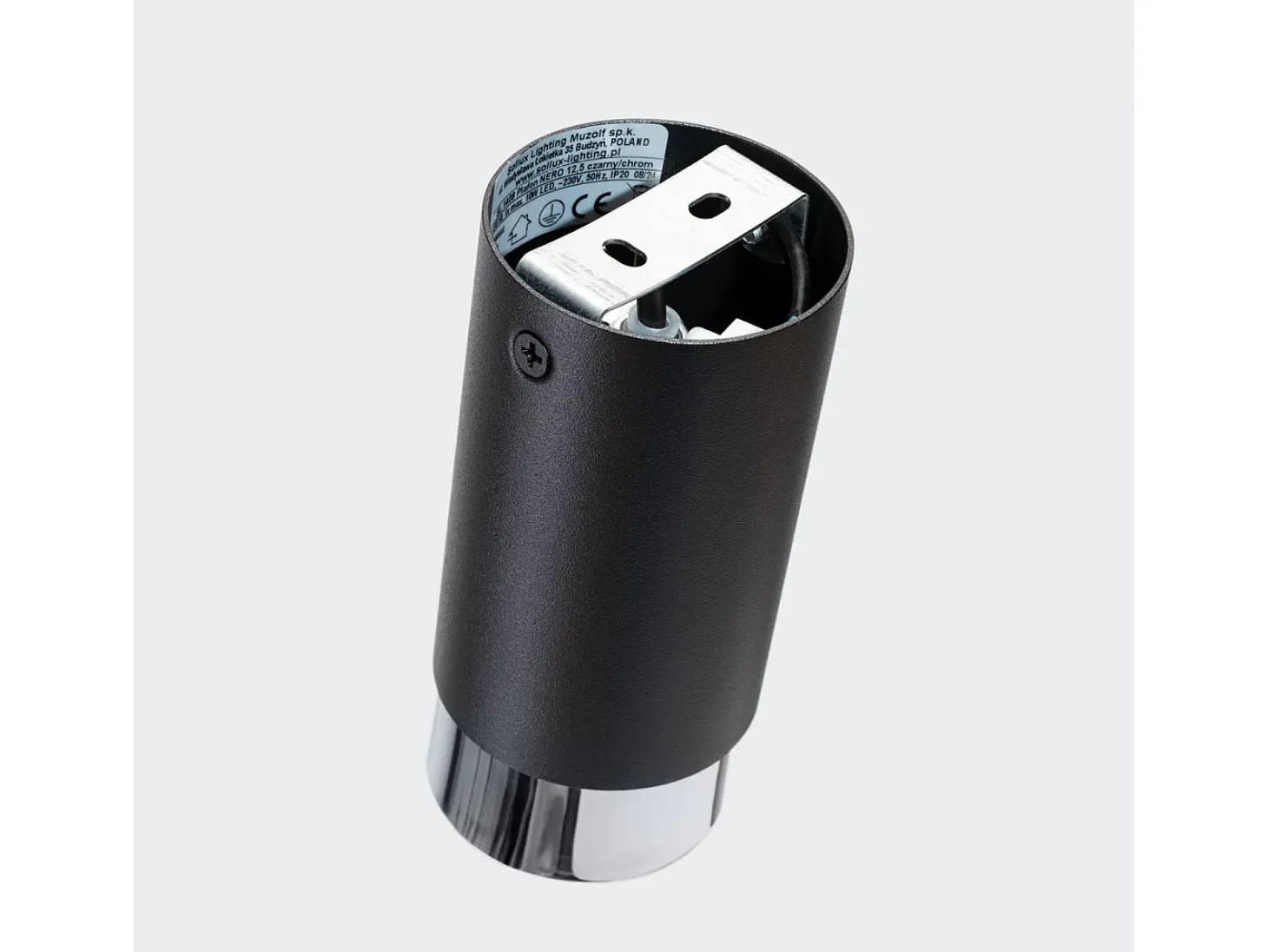 Lámpara de techo Alvor moderno de acero - 1 fuentes luminosas 4000K - L.6 x A.12,5 cm - negro/cromo