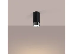 Lámpara de techo Alvor moderno de acero - 1 fuentes luminosas 4000K - L.6 x A.12,5 cm - negro/cromo