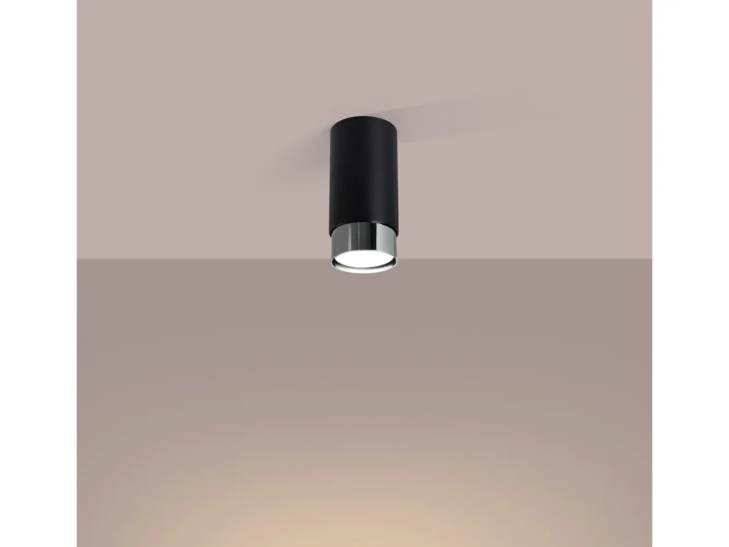 Lámpara de techo Alvor moderno de acero - 1 fuentes luminosas 4000K - L.6 x A.12,5 cm - negro/cromo