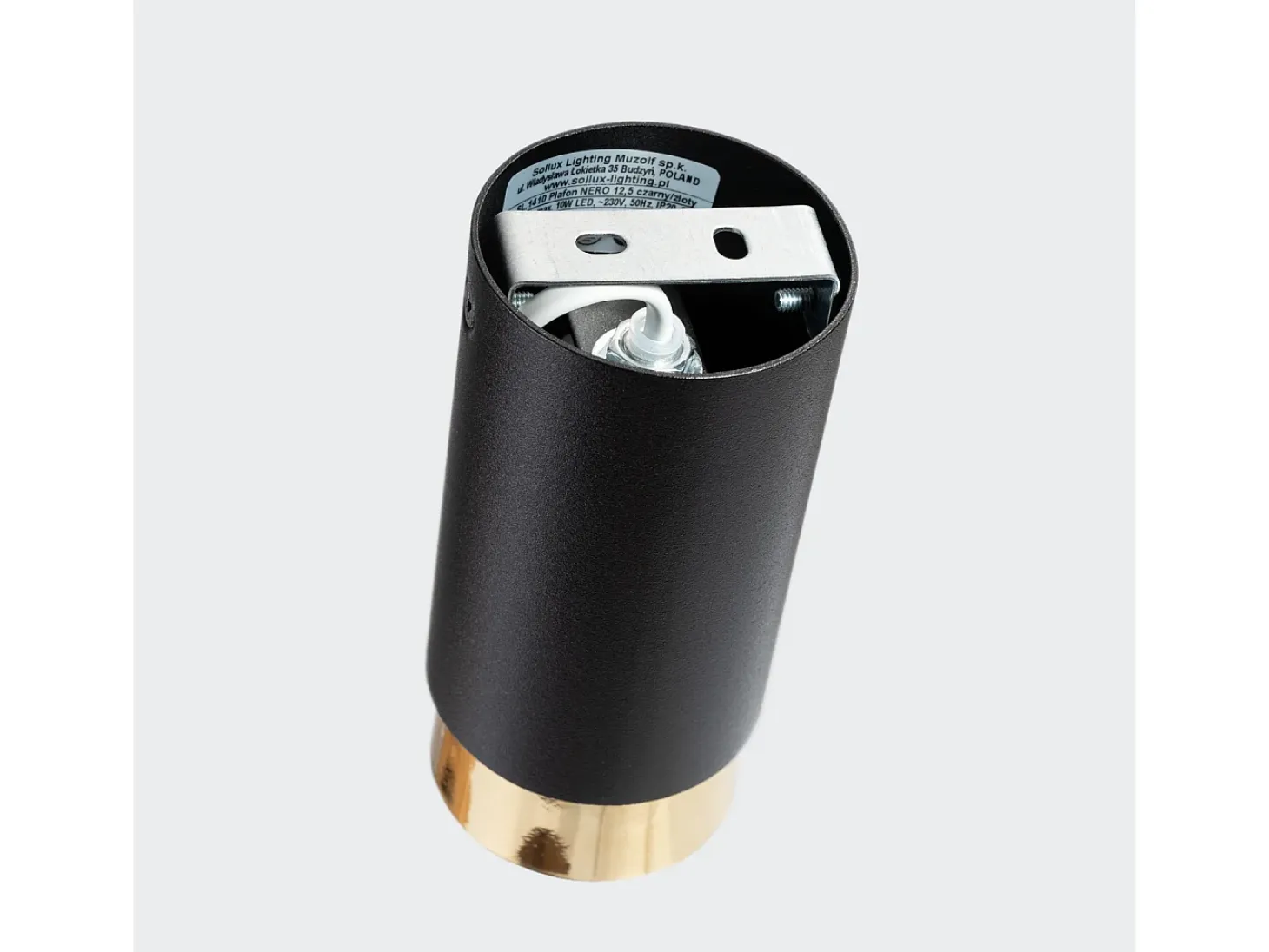 Lámpara de techo Alvor moderno de acero - 1 fuentes luminosas 3000K - L.6 x A.12,5 cm - negro/oro