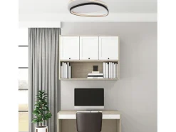 Lámpara de techo Amy en metal y aluminio, blanco y negro, con LED CCT integrado + mando a distancia L.55 X 46 BL307-PBC-GR