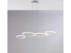 Lámpara de techo Annie en metal y aluminio lacado en blanco y negro con LED CCT integrado + mando a distancia H.6 Ø50 BL321-PBC