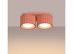 Lámpara De Techo Aura Minimalista De Aluminio - 2 Fuentes Luminosas - L.21 X A.12 Cm - Aterciopelado