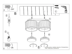 Lámpara De Techo Aura Minimalista De Aluminio - 2 Fuentes Luminosas - L.21 X A.12 Cm - Aterciopelado
