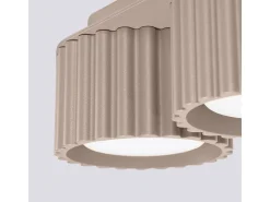 Lámpara De Techo Aura Minimalista De Aluminio - 2 Fuentes Luminosas - L.21 X A.12 Cm - Gris Pardo
