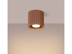 Lámpara De Techo Aura Minimalista De Aluminio - 1 Fuentes Luminosas - L.10 X A.10 Cm - Moca