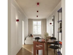 Lámpara De Techo Aura Minimalista De Aluminio - 1 Fuentes Luminosas - L.10 X A.10 Cm - Borgoña